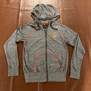 Nike Gray and Orange Women's Hoodie